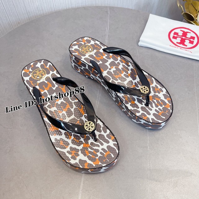 TORY BURCH2021年夏季新款女款坡跟人字拖TB官方春夏季主打款女士人字拖 dx2359